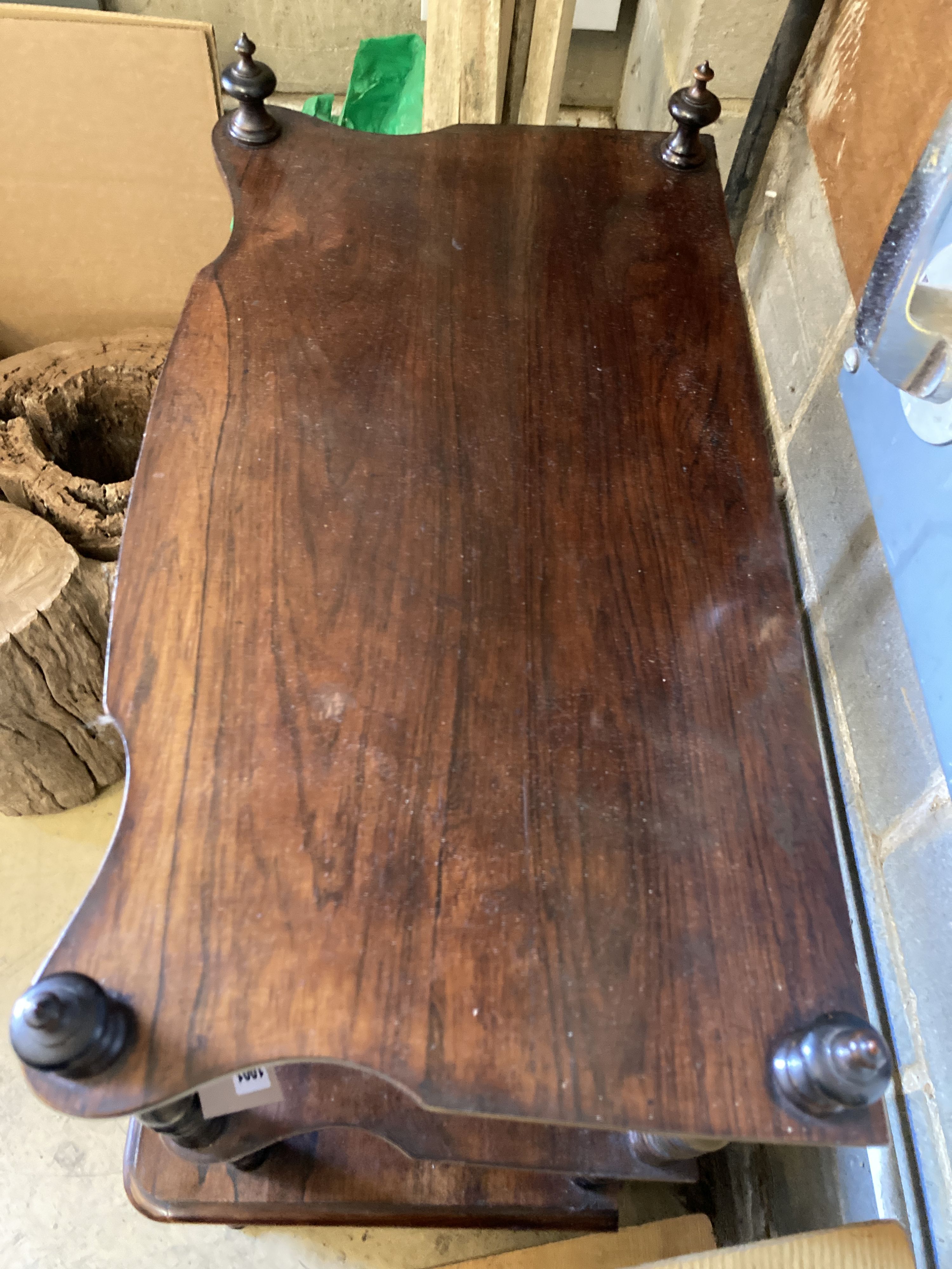 A 19th century French rosewood whatnot, width 63cm, depth 40cm, height 120cm